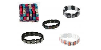 Wholesale Lot 60 Square Bead Bracelets Fashion Jewellery Mixed Designs