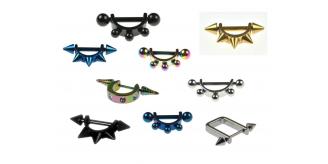 50 Stainless Steel Nipple Body Piercings Mainly Spike & Ball Some Rectangle & Crystal Horseshoe