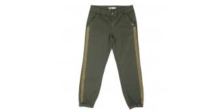 One Off Joblot of 9 Liu Jo Girls Green Trousers with Glittery Gold Stripe