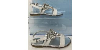 Wholesale Joblot of 3 Quis Quis Girls Diamante Leather Silver Summer Shoe