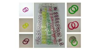 Wholesale Joblot of 60 Pairs Of Ladies Girls Small Hoop Earrings Purple & Neon Yellow & Green