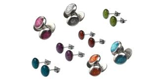 Wholesale Joblot Of 30 Pairs Of Glitter Earrings In Mixed Designs And Colours