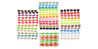 Wholesale Lot of 100 Embroidered Lace Bracelets/Anklets Butterflies, Starfish, Hearts & Flowers