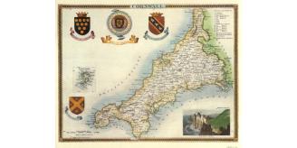 150 Cornwall 19th Century Reproduction Thomas Moule Decorative Antique Maps