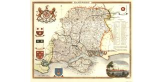 100 Hampshire 19th Century Reproduction Thomas Moule Decorative Antique Maps