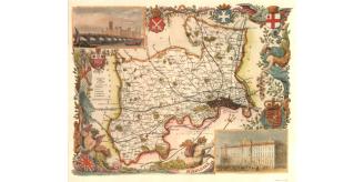 130 Middlesex 19th Century Reproduction Thomas Moule Decorative Antique Maps