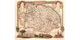 60 Norfolk 19th Century Reproduction Thomas Moule Decorative Antique Maps