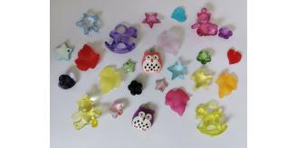 Wholesale Lot Of 100 Mixed Acrylic Charms For Jewellery Making Bracelets, Necklaces