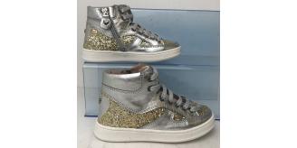 Wholesale Joblot of 3 Twinset Girls Hi-Top Sneakers Silver/Gold Sequin