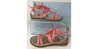 One Off Joblot of 4 Ki Pretty Girls Pink Tassel Leather Sandals Mixed Sizes