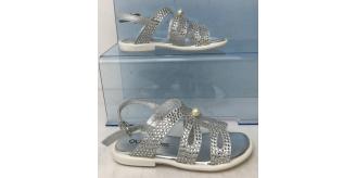 One Off Joblot of 4 Quis Quis Girls Silver Bead/Pearl Leather Sandals