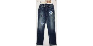 One Off Joblot of 5 Lapin House Girls Distressed Flower Jeans Sizes 4-12
