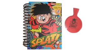 Beano Dennis The Menace Notebook/Notepad & Whoopee Cushion Set