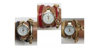 Wholesale Joblot Of 10 Womens Triple Wrap Cross Hatched Watches 2 Colours