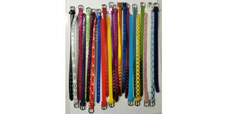 Wholesale Joblot of 50 Mixed Buckled Thin Strap Bracelets Glitter, Faux Leather