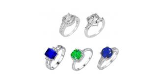 40pcs High Quality Cubic Zirconia Ring Lover Collection. 5 Styles, 4 Sizes (K,M,P,R) , 2pc each size/GCJringcom