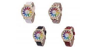 Wholesale Joblot Of 10 Ladies Leaf Watches With Imitation Crocodile Straps