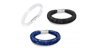 Wholesale Joblot Of 10 Ladies Stardust Bracelets In Blue, Black And White
