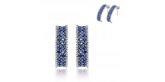 10 x HIGH-QUALITY Stunning Blue AAA Cubic Zirconia Stud Earrings ​Plus 10pc free pouches l UK SELLER l GCJ017