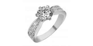 20pc Silver Plated Solitaire Cubic Zirconia Crystal Ring , 2 Sizes l UK SELLER l GCJ009