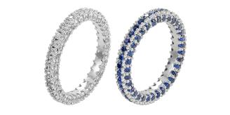 24pcs High-quality Eternity Band Ring AAA Cubic Zirconia Crystals 2 colours 4 sizes  | GCJ025026