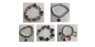 Wholesale Joblot Of 10 Ladies Mixed Charm Bracelets Various Styles