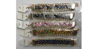 Wholesale Joblot Of 10 Ladies Plaited Fabric & Chain Link Bracelets