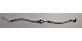 One Off Joblot Of 8 Silver Oval Cluster Bracelets With Tube Mesh Straps