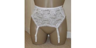WOMEN SEXY BROAD LACE SUSPENDER BELT - WHITE UP TO XXL