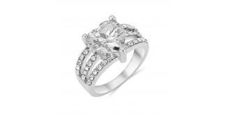 15 x Silver Tone Ring with Clear Cubic Zirconia Heart, 3 Sizes, 5Pcs Per Size| UK SELLER | GCJ010-Clear