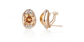 20pairs RoseGold Tone Clear/Amber Stud Earrings| Two colours, 10 pairs each| GCJ141