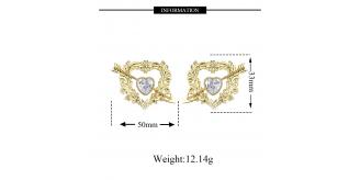 20 Pairs  Cupid Arrow Heart Stud Earring 2 Colours 10Pairs Each| GCJ127