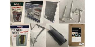 6 Pallets of 51,260 Office Supplies Sign Holders, Peghooks, Card Holder etc