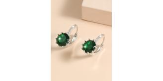 15 x Stunning Huggies Earrings with Green Cubic Zirconia|UK SELLER|GCJ005-Green