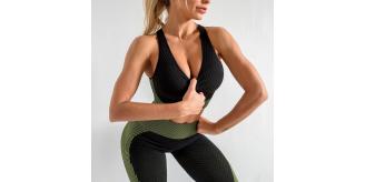 15 Women's Push Up Back Cross Yoga Bra with Removable Pads 3 Sizes 5 Each|GCL089-Olive Bra