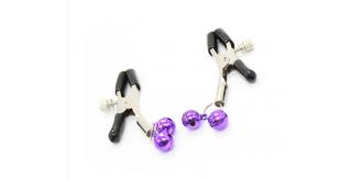 20pc (10pairs) Nipple Clamps with Bells Purple Silver Adult Game Play |UK SELLER|GCAP030