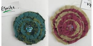 One Off Joblot of 226 Etnika Sequin Flower Brooches/Badges 2 Colours