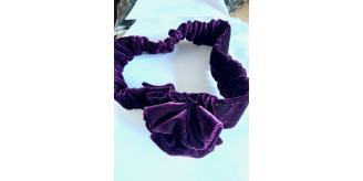 Women Soft Velvet Wrap Around Dress Belt in Purple
