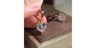 10pc CRYSTAL HEART EARRINGS | GCC038 UK SELLER