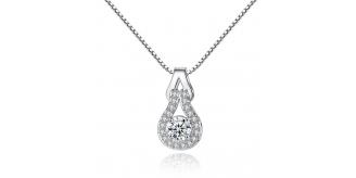 10pc CLEAR CRYSTAL PENDANT NECKLACE | GCC057 UK SELLER 