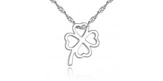 10pc FOUR-LEAF CLOVER HOLLOW NECKLACE | GCC058 UK SELLER