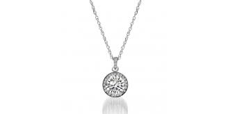 10pc CLEAR CRYSTAL PENDANT ROUND ZIRCON NECKLACE | GCC060 UK SELLER