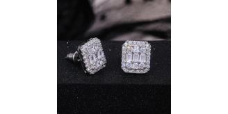 10pc SQUARE ZIRCON CLEAR CRYSTAL WOMENS EARRINGS | GCC028 UK SELLER