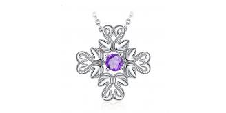 10pc CROSS SHAPED CLEAR CRYSTAL PENDANT NECKLACE | GCC071 UK SELLER