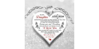 LUXURY HEART SHAPED PENDANT POEM NECKLACE | GCC078 UK SELLER