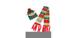 20pc CHILDRENS CHRISTMAS HAT AND SCARF SET 10 SETS | GCSCARF021 UK SELLER