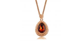 10pc LUXURY WOMENS SWEATER NECKLACE RED CRYSTAL WATER DROP | GCC082 UK SELLER