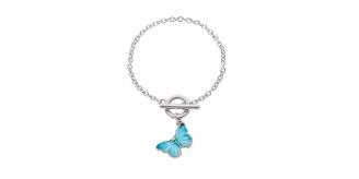 10pc TURQUOISE BUTTERFLY CHARM CHAIN BRACELET WOMENS | GCJ170 UK SELLER