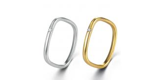 16pc LUXURY CRYSTAL LOOP SQUARE WOMENS RING 4 SIZES 2 EACH | GCJ173 UK SELLER