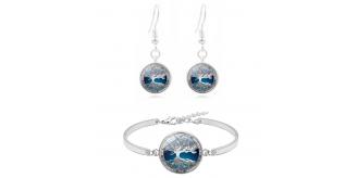 20pc TREE OF LIFE ADJUSTABL WOMENS BRACELET/EARRING SET | GCJ162 UK SELLER